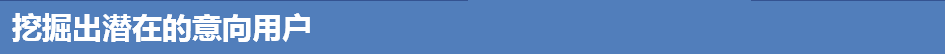 挖掘出潜在的意向用户