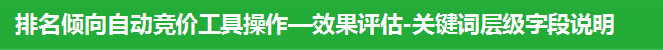 排名倾向自动竞价工具操作—效果评估-关键词层级字段说明