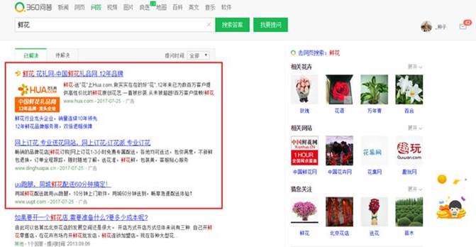 问答搜索广告跟360竞价排名广告是否一样，有没有区别