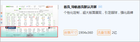 360展示广告PMP开屏广告位富媒体展现的样式