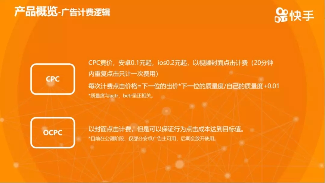 快手产品广告计费逻辑