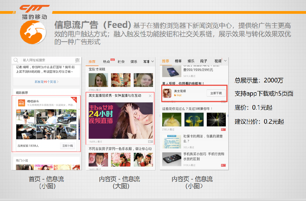 猎豹移动信息流平台适合哪些行业投放？