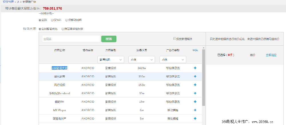 360影视大全移动端推广怎么投放呢？
