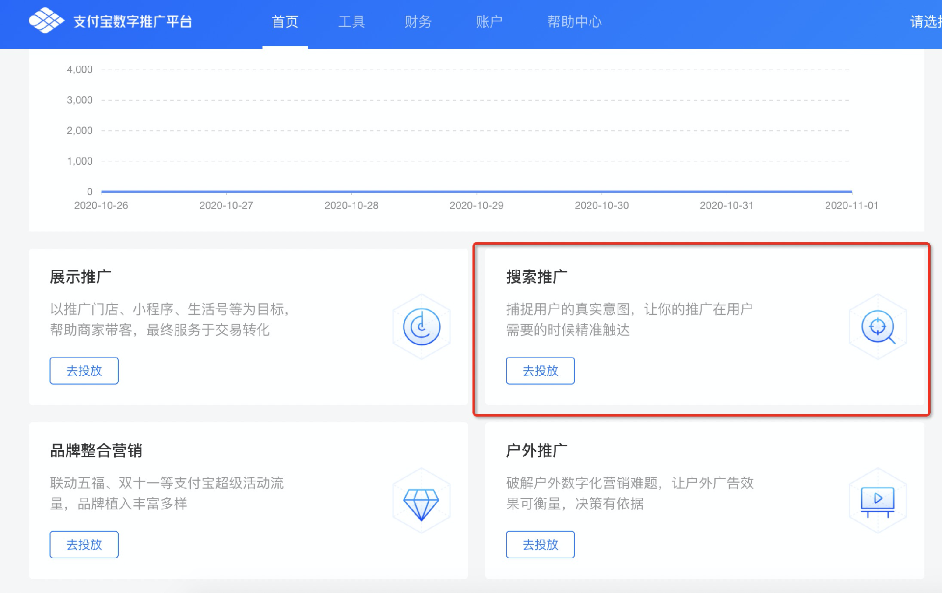 支付宝搜索广告投放流程