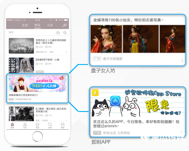 B站信息流大图广告和小图广告一样，日均可用流量在2亿左右，并不断增加。