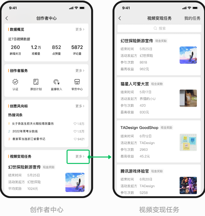 登录视频号 “创作者中心 - 视频变现任务” ，创作者即可选择感兴趣的变现任务参加。