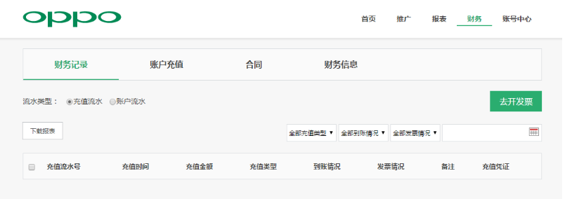 oppo信息流充值流水号：用于标识充值记录