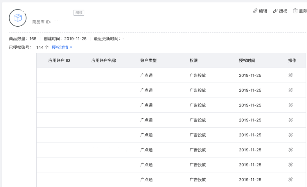 将商品库授权给同BM下其他账号,或查看已授权的账号情况。 将商品库授权给同BM下其他账号,或查看已授权的账号情况。