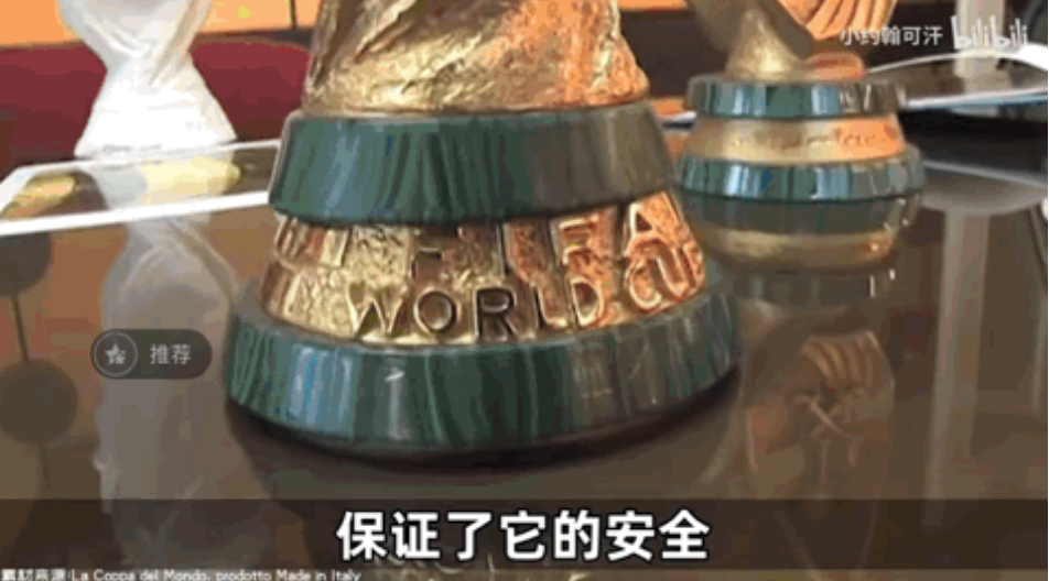 知识区UP主 “小约翰可汗” 分享起世界杯的奖杯曾失踪过三次，以至于后来的「替代品」大力神杯只用廉价的18K金制造。