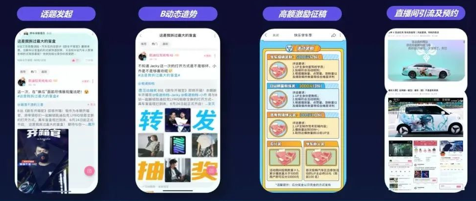 主线征稿预热蓄水，UP主&汽车区官方联合造势，专题页内嵌直播框&聚合优质内容