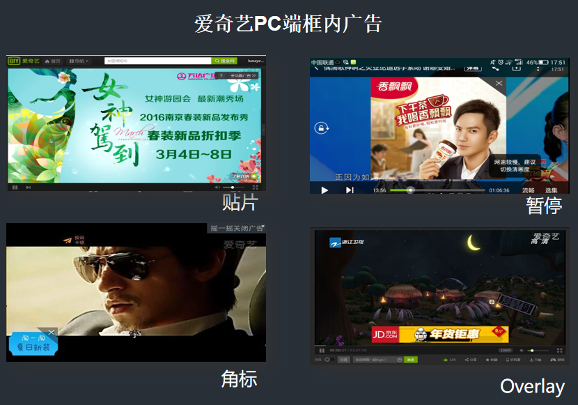 爱奇艺PC端框内广告展现样式