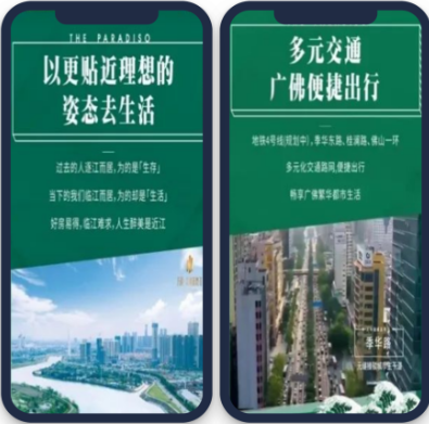 落地页主要围绕生活方式展开，以视频+图片的形式，展示项目的主要价值点, 促使有意向者留下客咨。