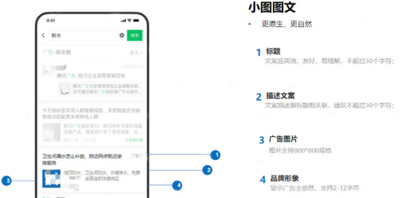 小图图文的展现样式更原生，更自然，点击率高，用户体验更好。