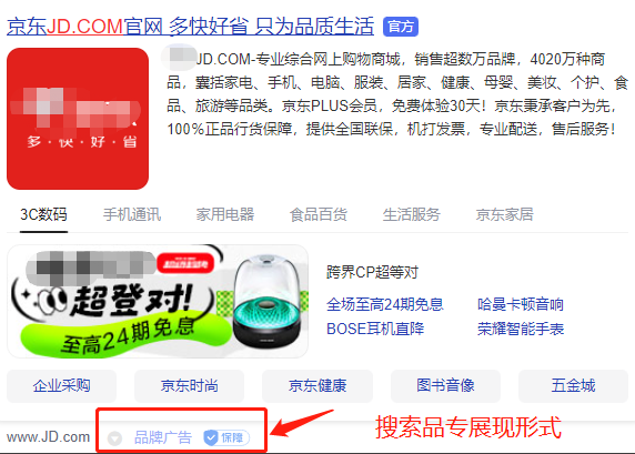 搜索品专展现形式