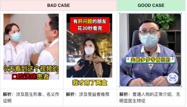 不得含有利用学术机构、医疗机构或者专家、学者、药师、临床营养师、医师、患者的名义和形象作证明的内容。