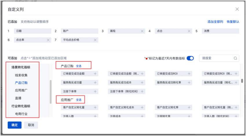百度​信息流广告推广数据报告转化指标分类由「接入方式」升级为「按场景行业」