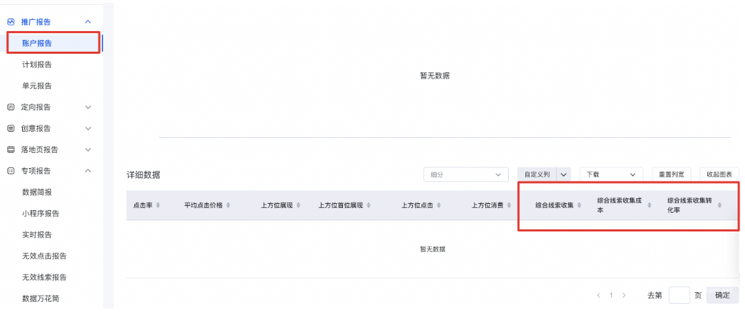 账户报告示意图