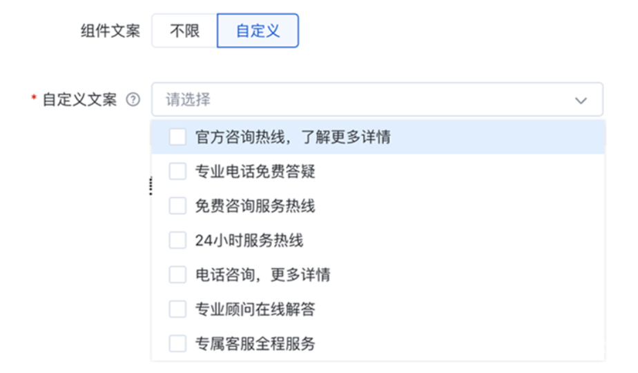 新增文案设置项