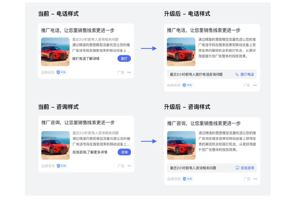 搜索推广电话&咨询创意样式升级|百度广告
