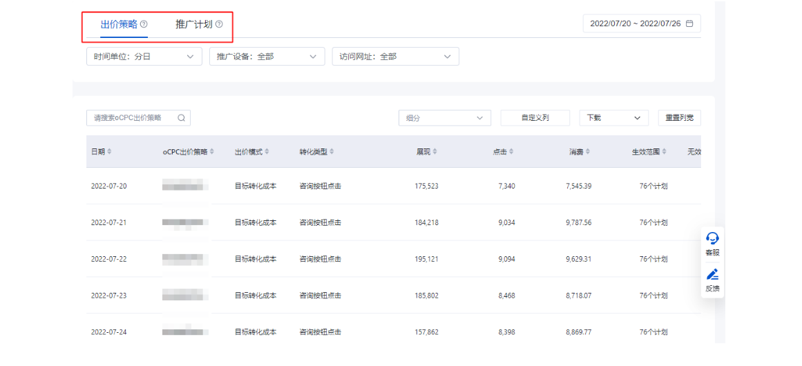 oCPC数据报告功能增强