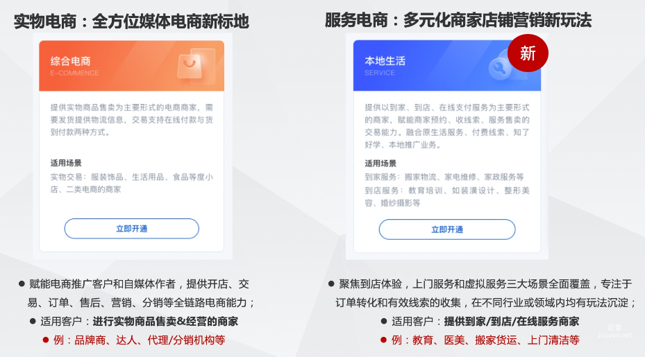 为商家提供实物+服务