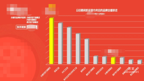 快手广告纸品湿巾类目的品牌排名