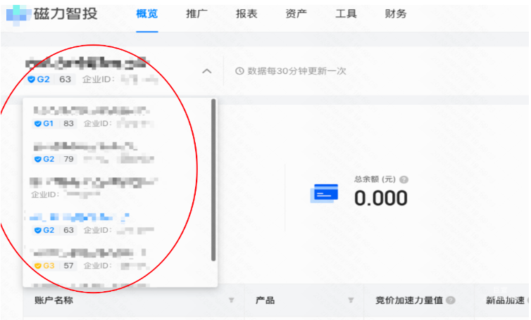 快手广告平台账户名称展示
