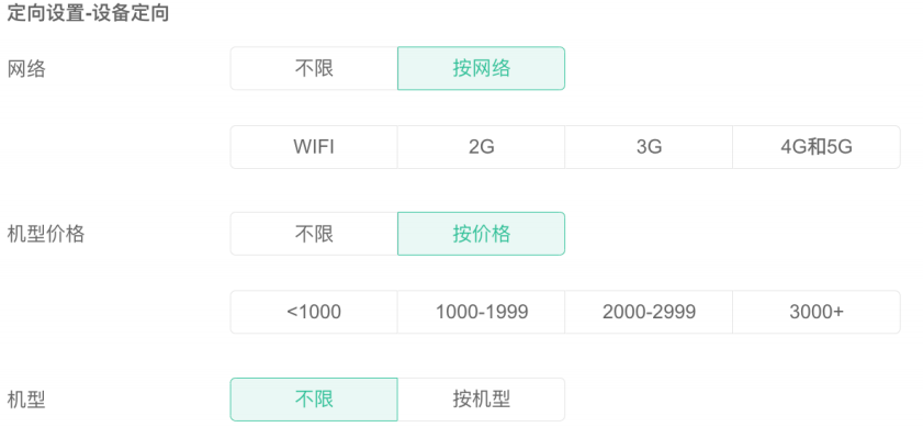 OPPO广告设备属性定向