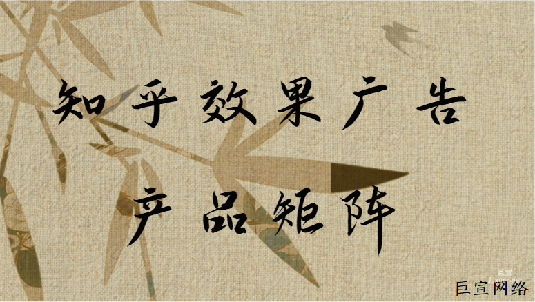 知乎效果广告产品矩阵 | 知乎效果广告投放