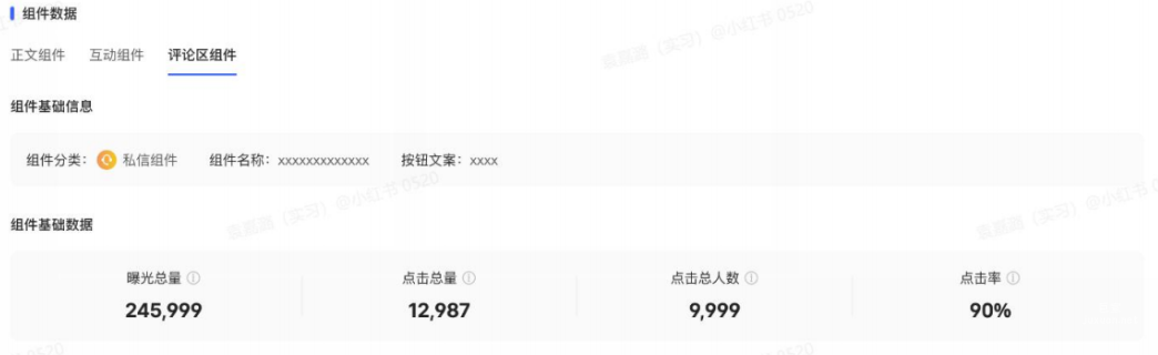 小红书广告组件数据