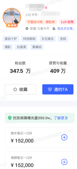 小红书基本信息示意图