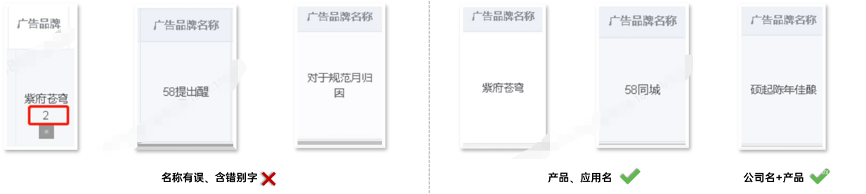 品牌名称需与公司名称或OPPO广告落地页产品品牌名称保持一致