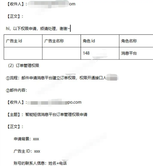 OPPO广告下单流程邮件内容