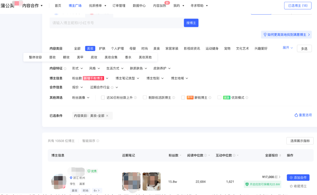 小红书广告内容类目