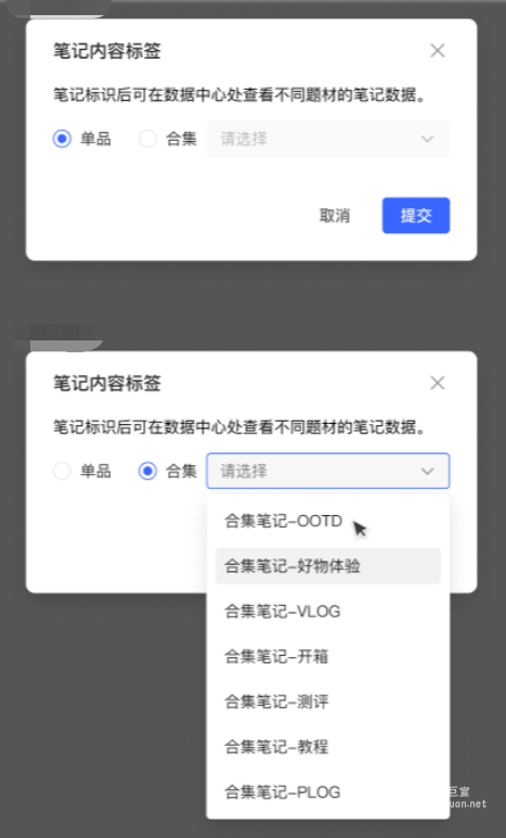 小红书广告笔记内容标签