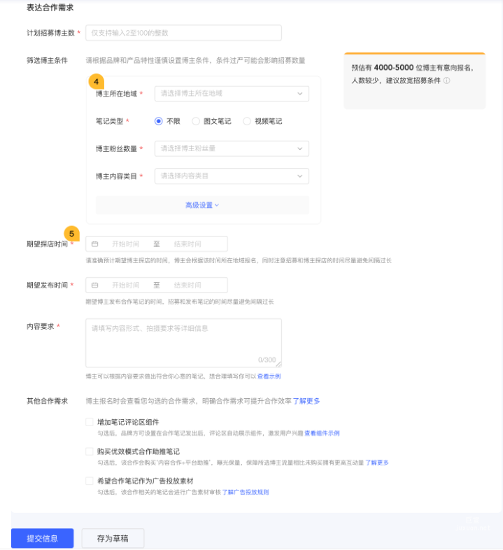 小红书广告表达合作需求