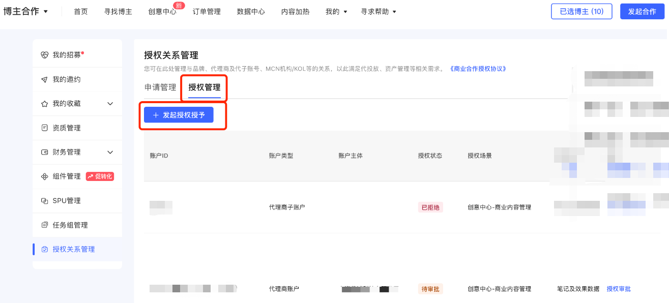 小红书广告授权管理