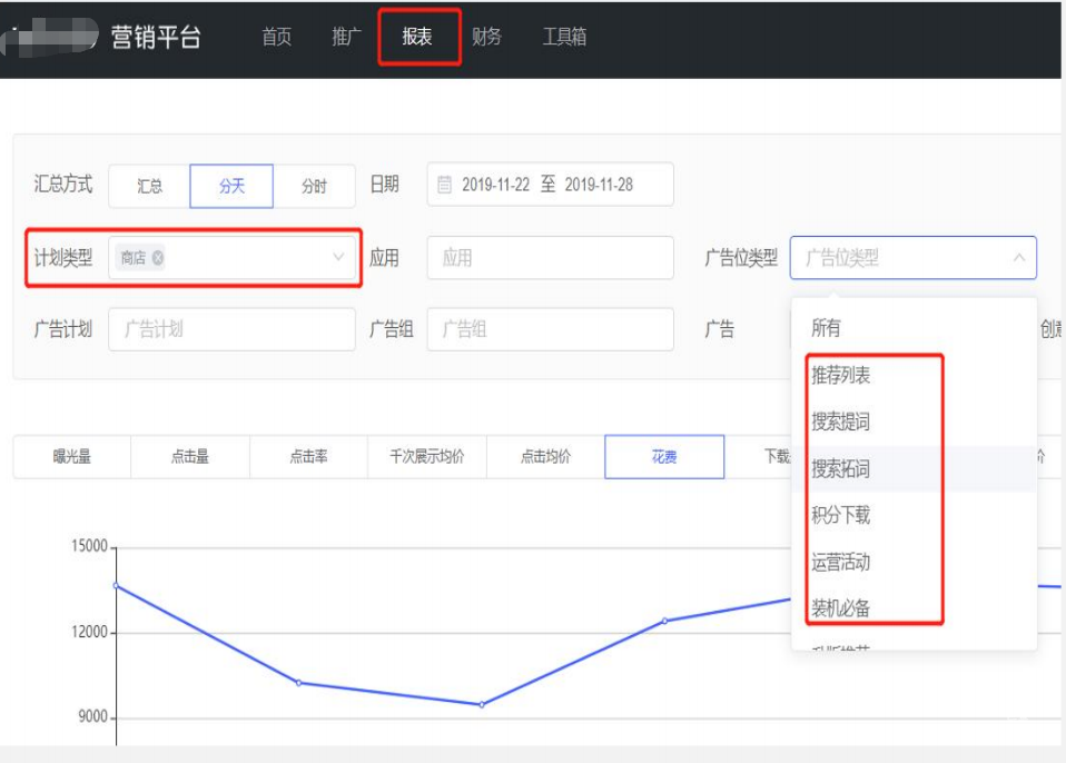 vivo广告营销平台报表