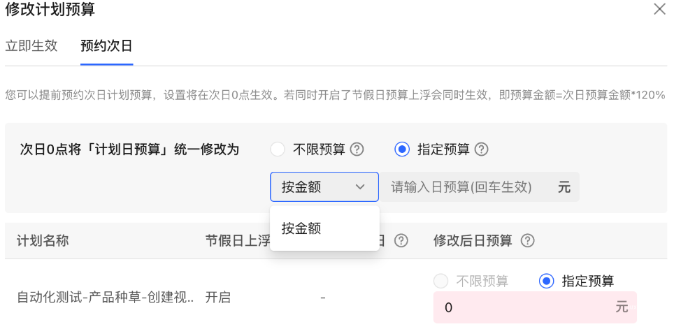 小红书广告按金额指定预算