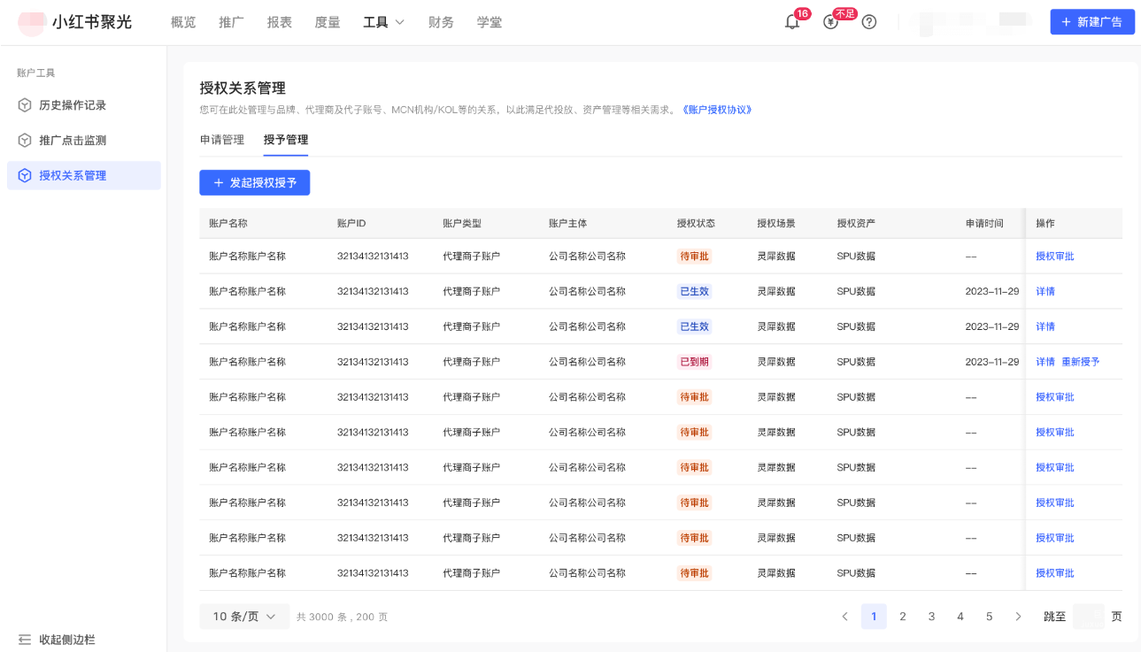 小红书广告选择授予账户类型