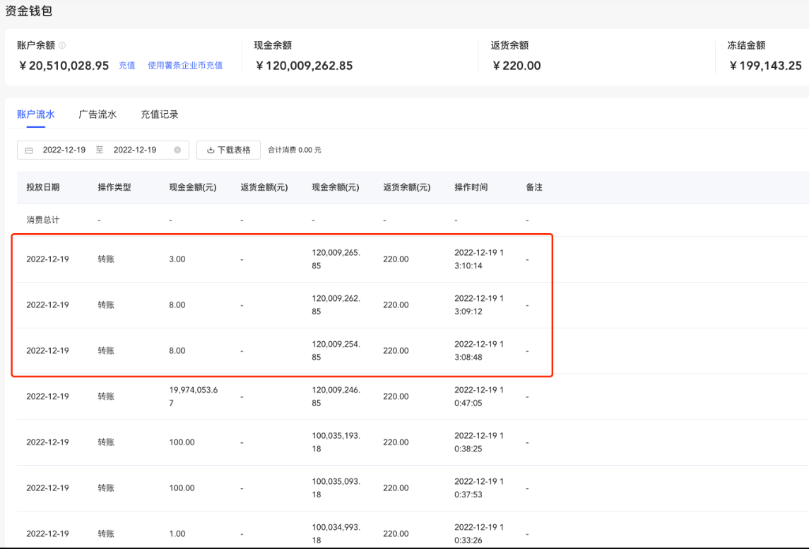 小红书广告资金钱包