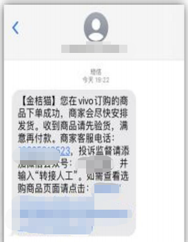 vivo广告金桔猫订单通知