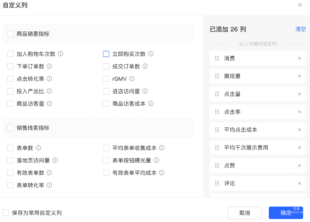小红书广告数据维度细分