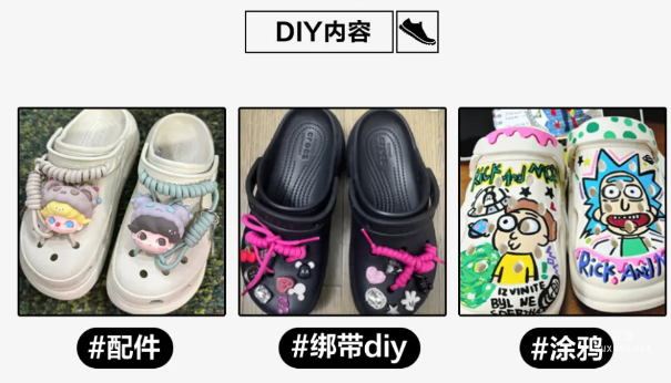 小红书广告洞洞鞋diy内容
